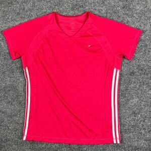 Athletic Works Active Top Womens L Pink V-Neck Short Sleeve Workout Tee